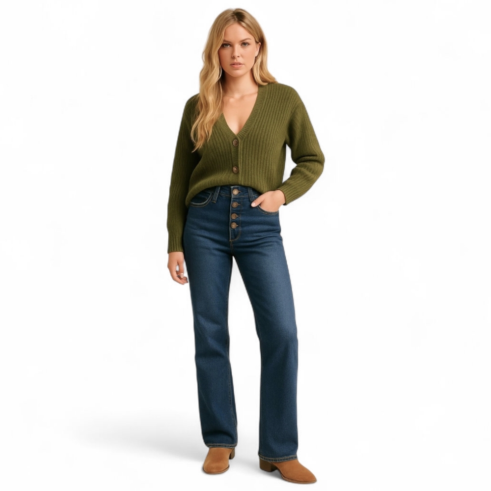 Judy Blue Parker Jeans | Button Fly Everyday Denim Straight Leg Sz 5 |‎ 27